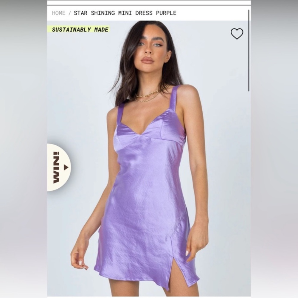 Star Shining Mini Dress Purple - Princess Polly